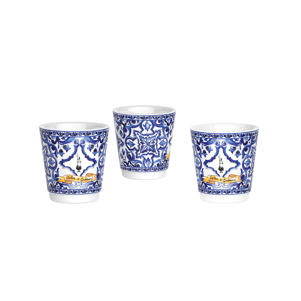 Geschenkbox Dolce & Gabbana Moka Express 6 Tassen Blu Mediterraneo + 3 Espressobecher und Rührstäbchen