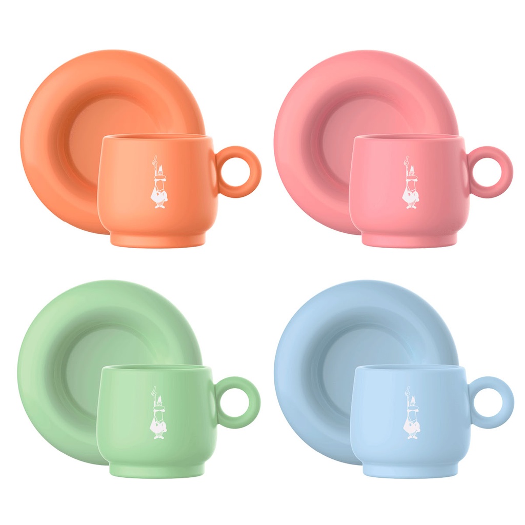 Mercato Della Frutta Espressotassen und Untertassen 4er-Set – Farbenmix