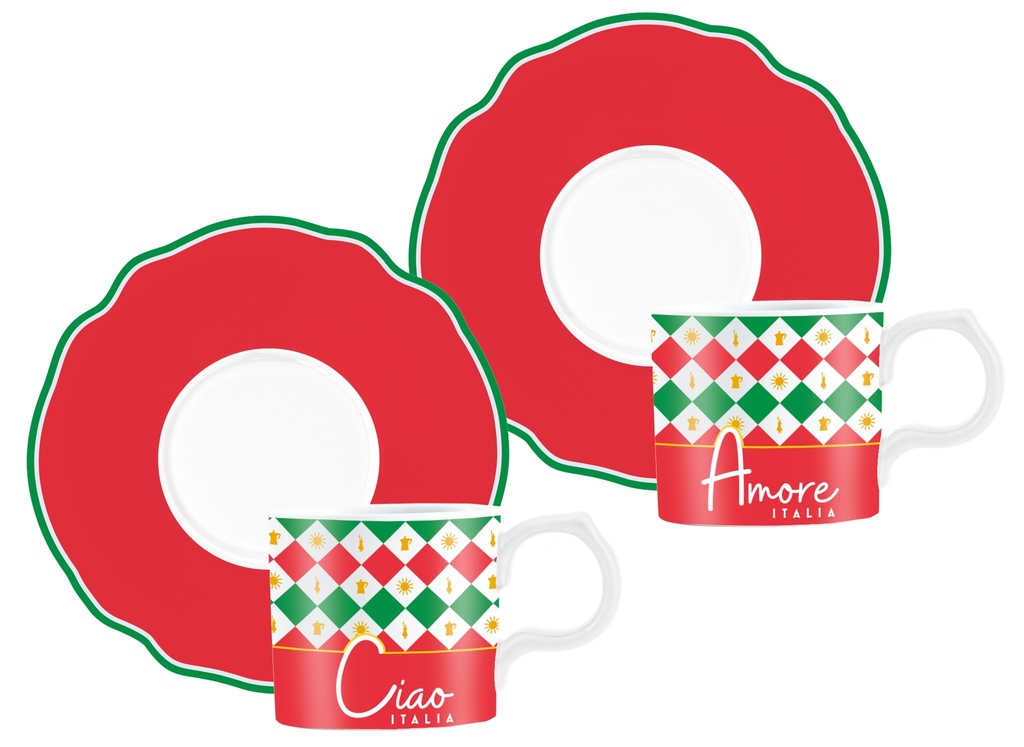 2 Espressotassen mit Untertassen Italia
