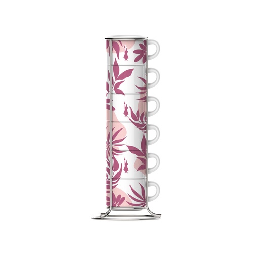 Primavera 6 stapelbare Espressotassen mit Metallgestell