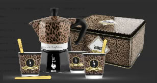 [JE5556] Geschenkbox Dolce & Gabbana Moka Express 3 Tassen Leopard + 3 Espressobecher und Rührstäbchen